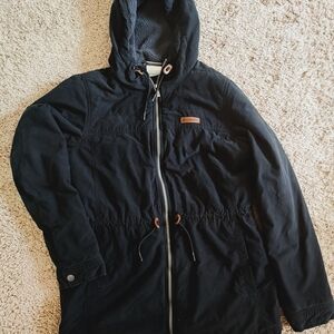 Columbia Black Hooded Raincoat